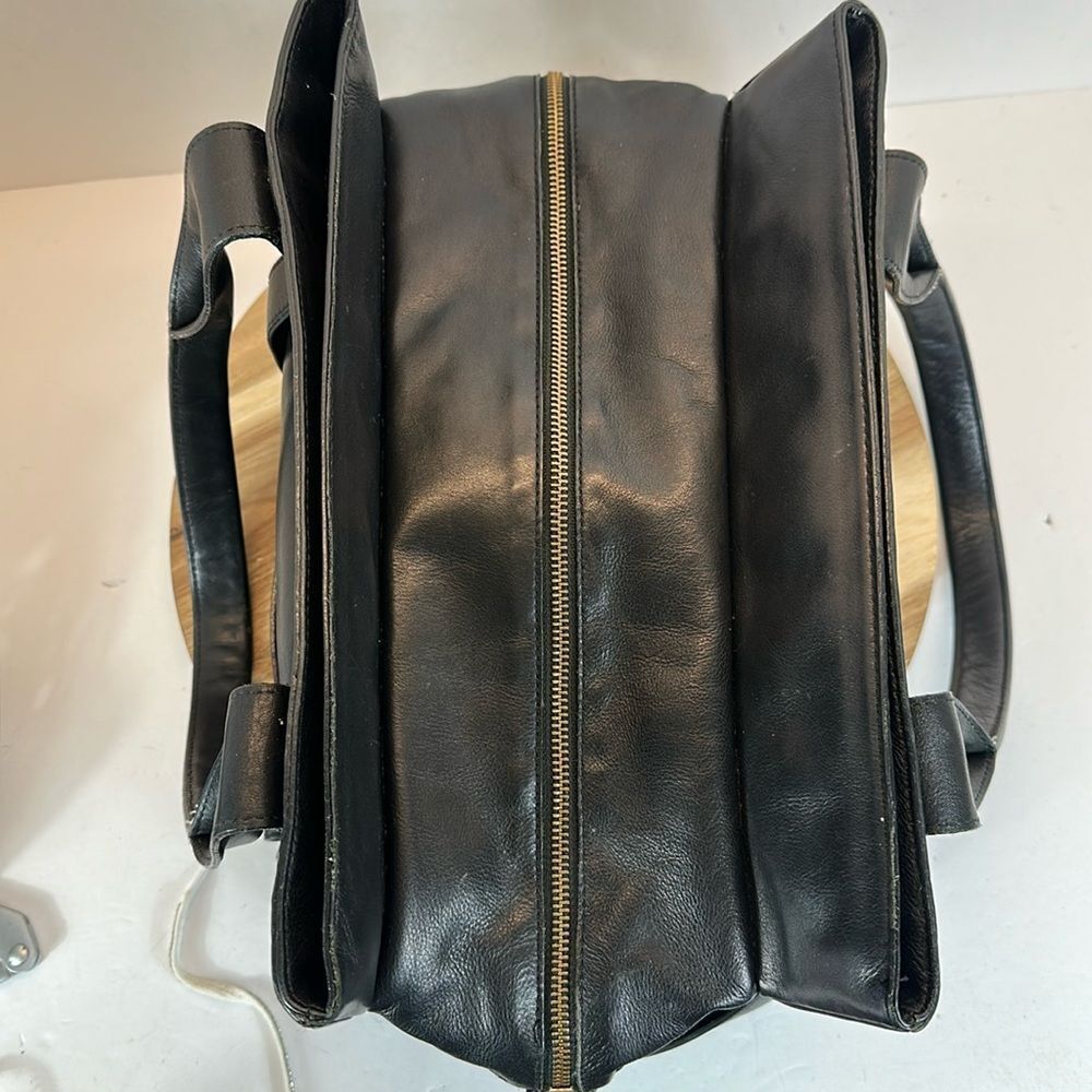 JUICY COUTURE Black Leather Studded Doctor Bag Satchel Biker Purse VTG Y2K - Picture 9 of 15